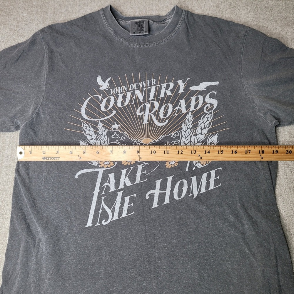 Comfort Colors T Shirt Women M Gray John Denver Country Roads Graphic Tee - Picture 4 of 8
